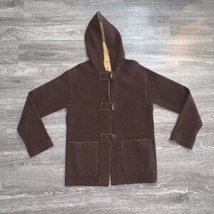 Womens Lauren Ralph Lauren Brown Wool Blend Hooded Chore Coat Jacket Sz. M